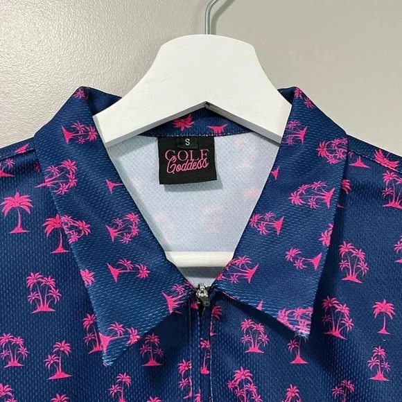 Golf Goddess Performance Pullover Long Sleeve Polo -  Palms - Picture 4 of 9